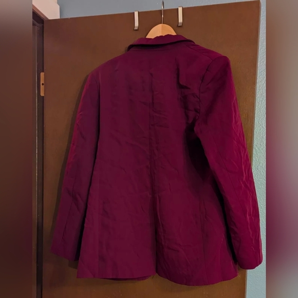 Endless Rose Red Wine Single Breasted Blazer Size L Rent The Runway - Picture 4 of 5
